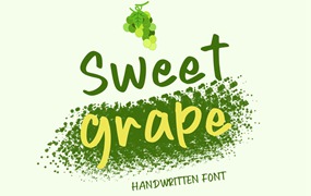 绿色产品包装手写字体素材 Sweet Grape