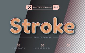 波尔卡圆点文字效果字体样式 Stroke Polka Dot Editable Text Effect, Font Style