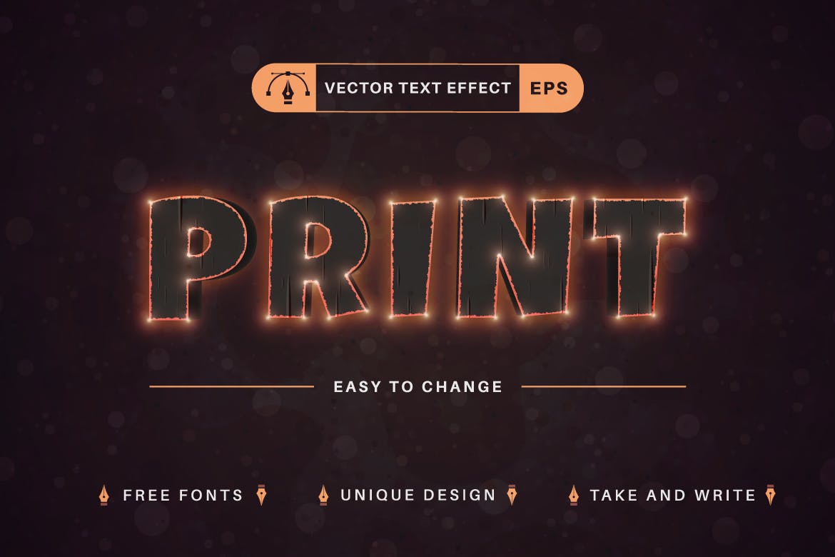 火苗余烬矢量文字效果字体样式 Ember – Editable Text Effect, Font Style 插件预设 第4张