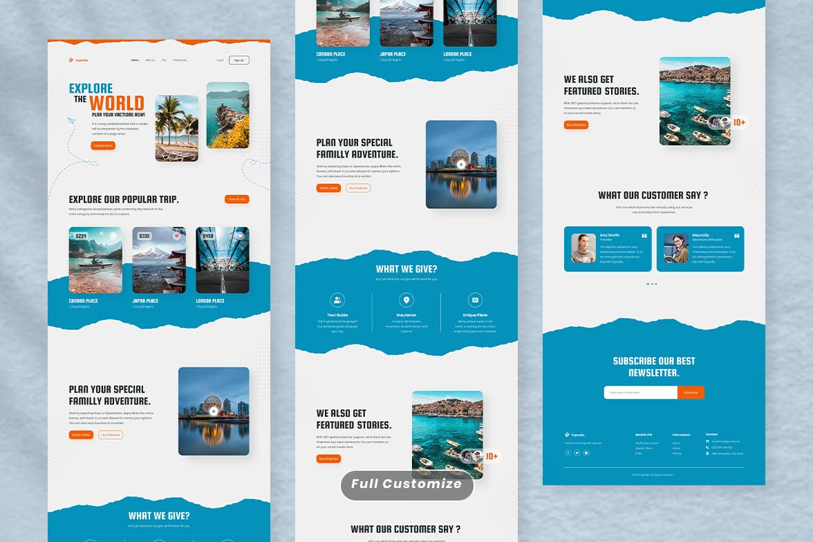 旅行社网站着陆页设计模板 Travel Landing Page – Expedia APP UI 第2张