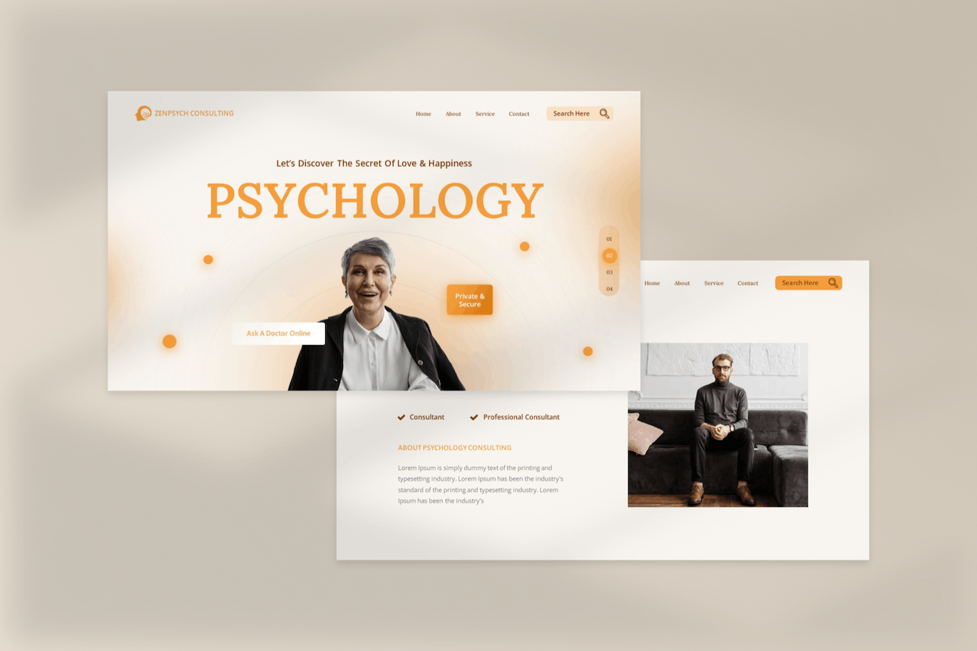 心理学咨询PPT创意模板 Zenpsych – Psychology Consulting Powerpoint 幻灯图表 第4张