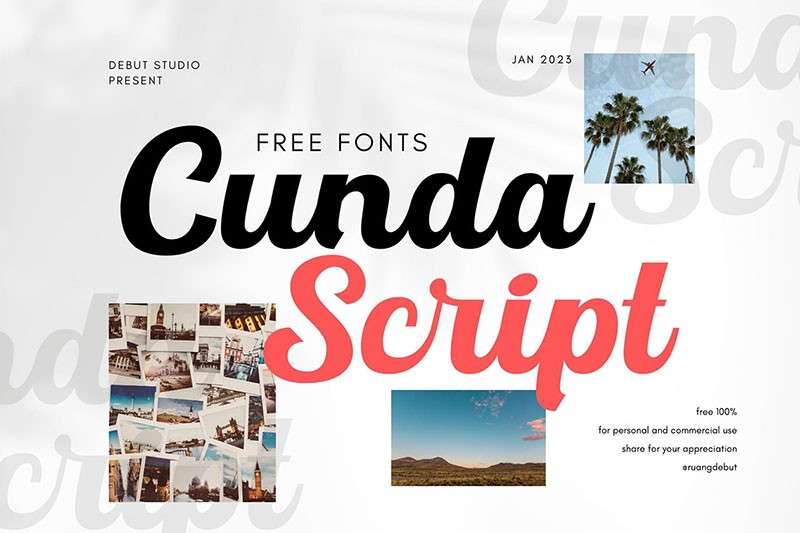 Cunda现代粗线条英文字体，免费可商用 设计素材 第1张