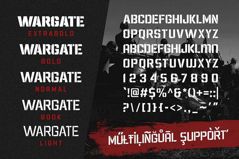 Wargate工业风英文字体完整版 设计素材 第6张