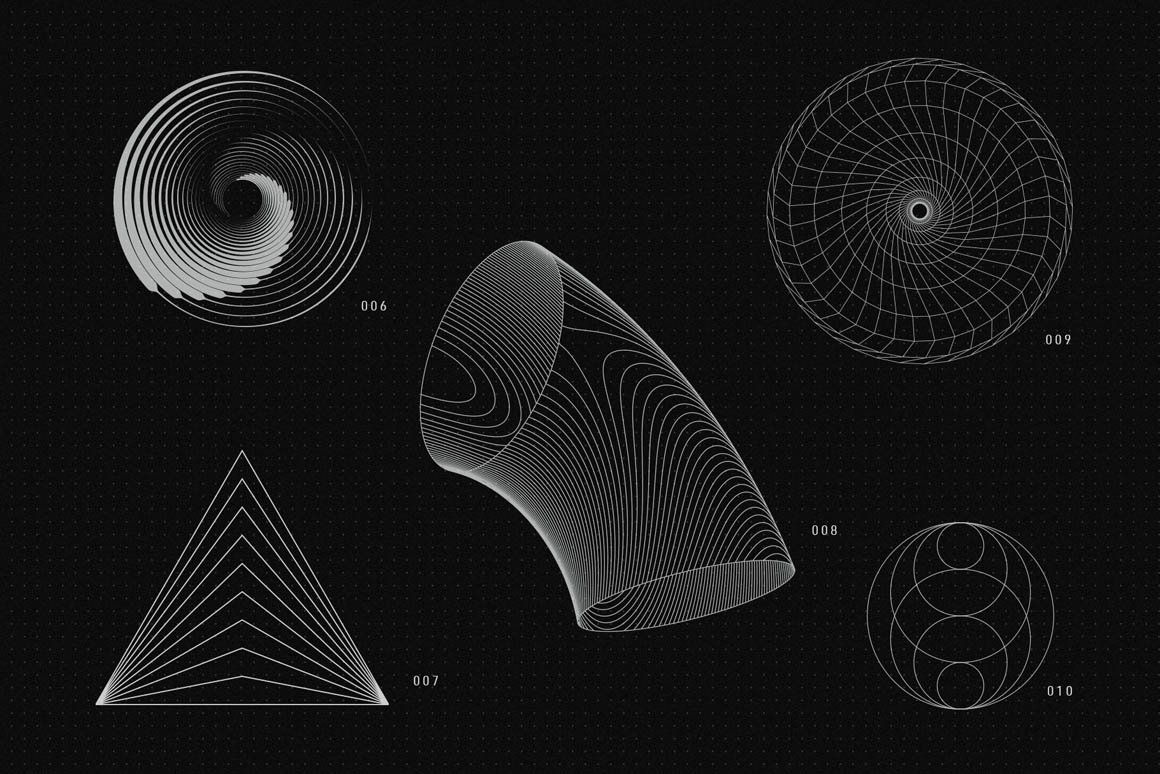 200+高质量抽象现代几何矢量形状外观 200 Vector Shapes 图片素材 第23张