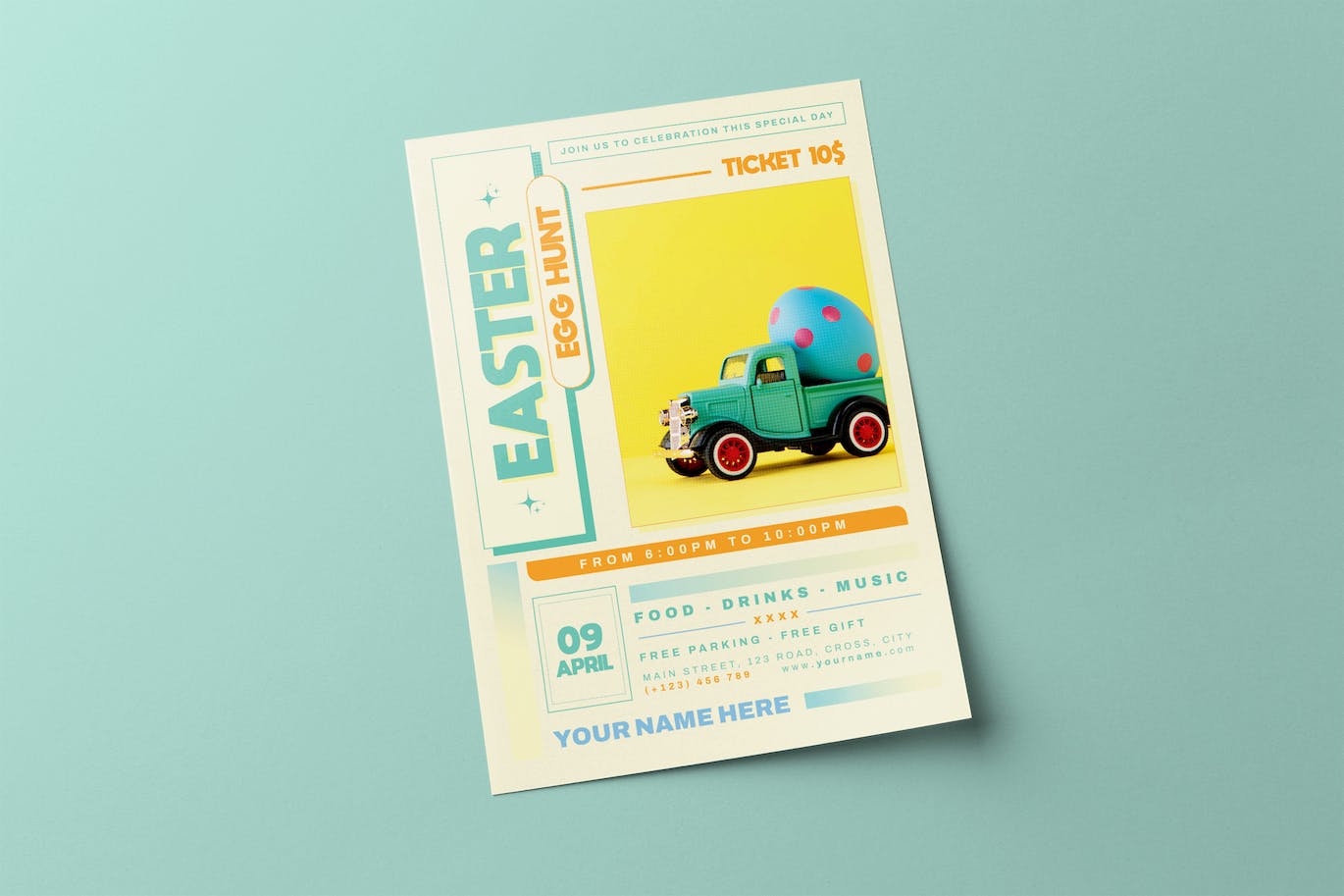 复活节寻蛋活动海报模板下载 Easter Egg Hunt Flyer 设计素材 第1张