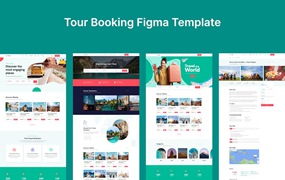 旅游预订网站布局UI设计fig模板 Tour Booking Figma Template