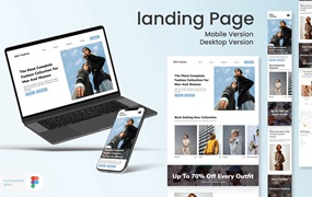 时尚网站响应式设计着陆页主页模板 Fashion Landing Page