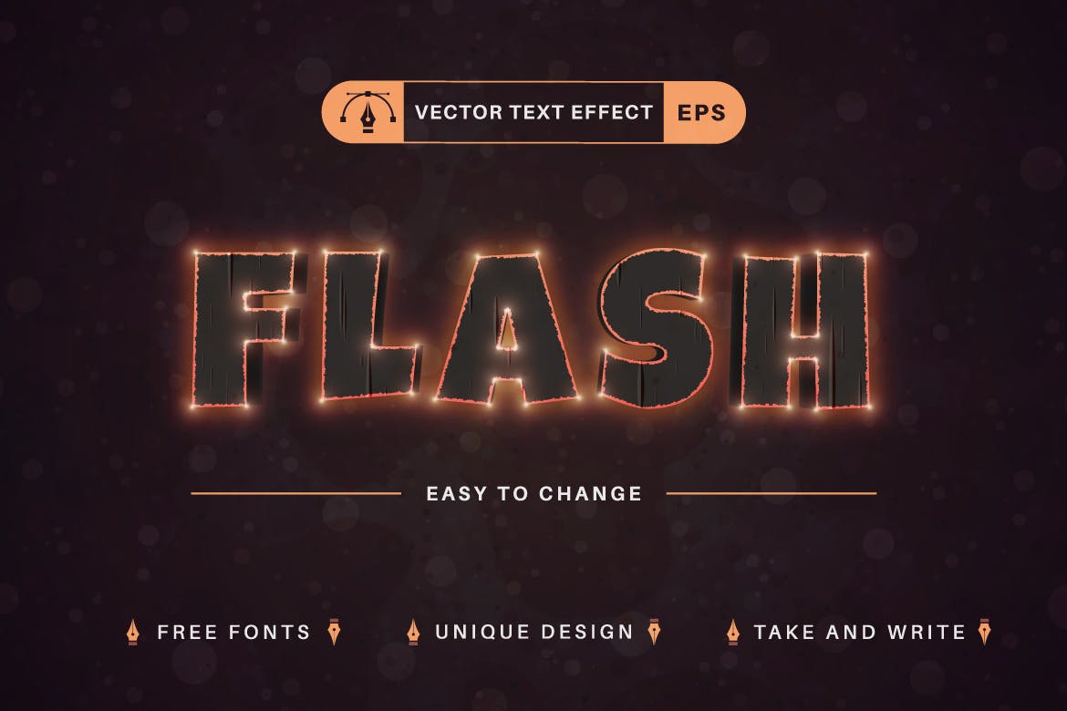 火苗余烬矢量文字效果字体样式 Ember – Editable Text Effect, Font Style 插件预设 第1张