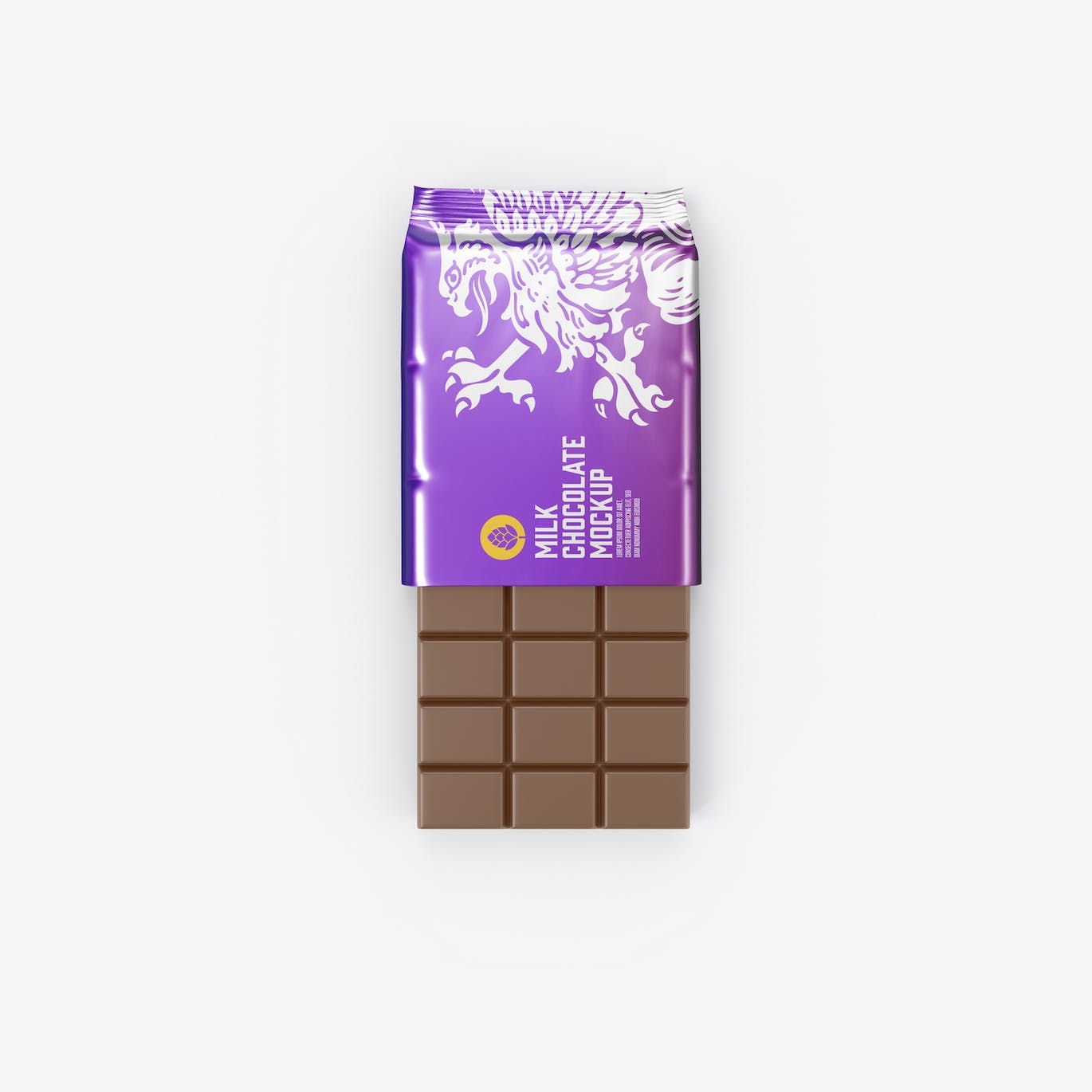 光亮的巧克力棒设计包装样机图 Set Glossy Chocolate Bar Mockup 样机素材 第9张