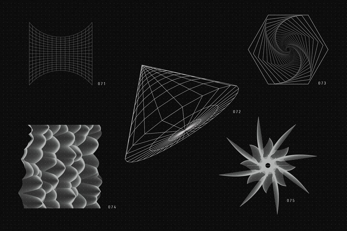 200+高质量抽象现代几何矢量形状外观 200 Vector Shapes 图片素材 第11张