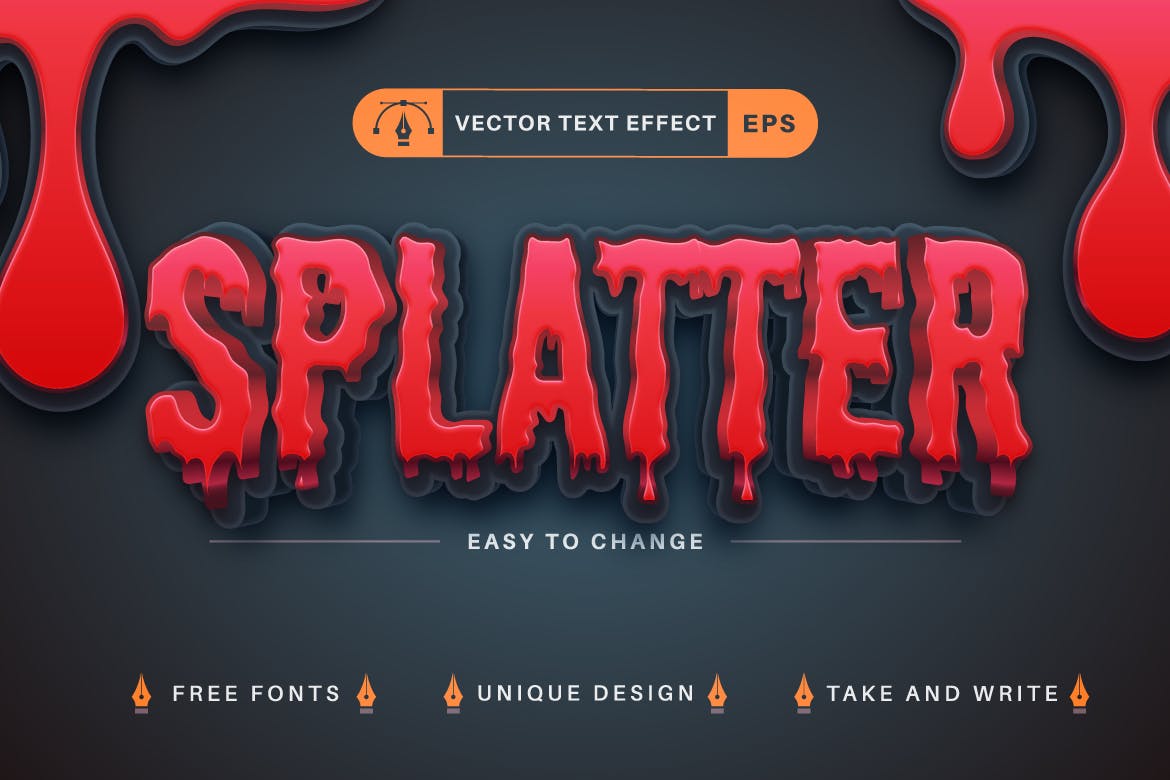 10种万圣节矢量文字效果字体样式 Set 10 Halloween Editable Text Effects, Font Style 设计素材 第10张