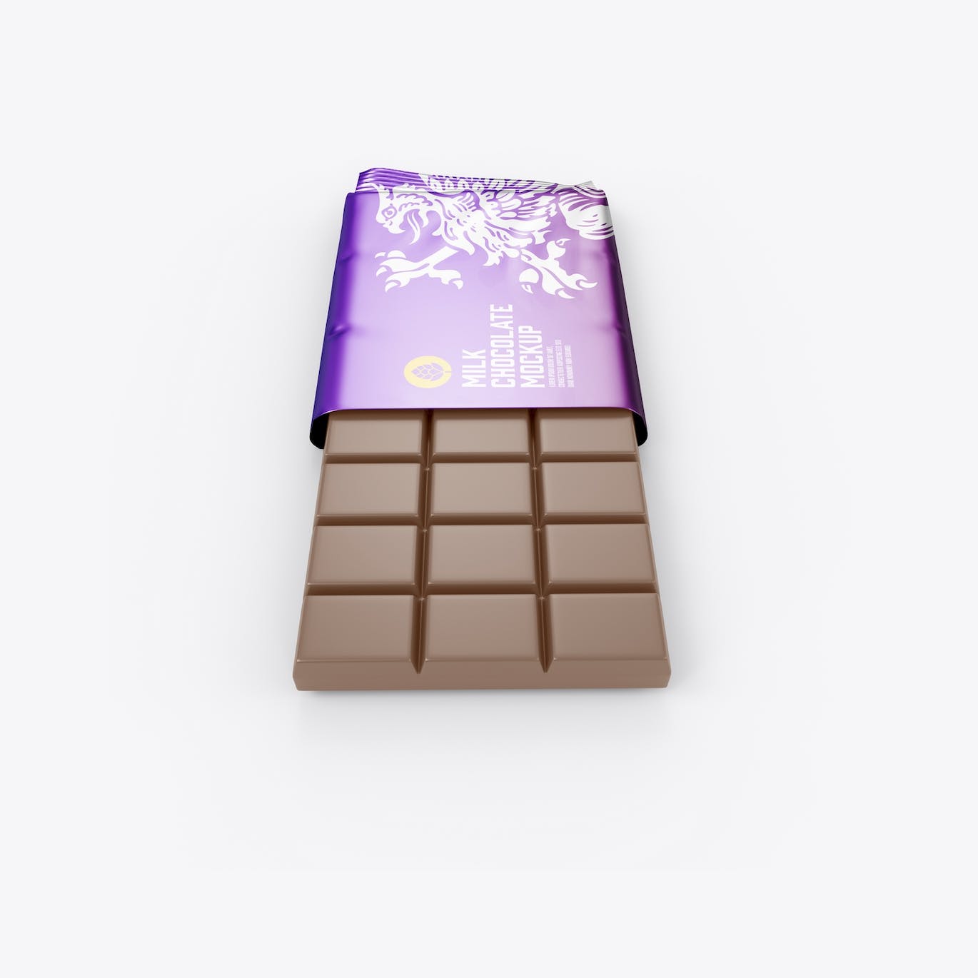 光亮的巧克力棒设计包装样机图 Set Glossy Chocolate Bar Mockup 样机素材 第6张