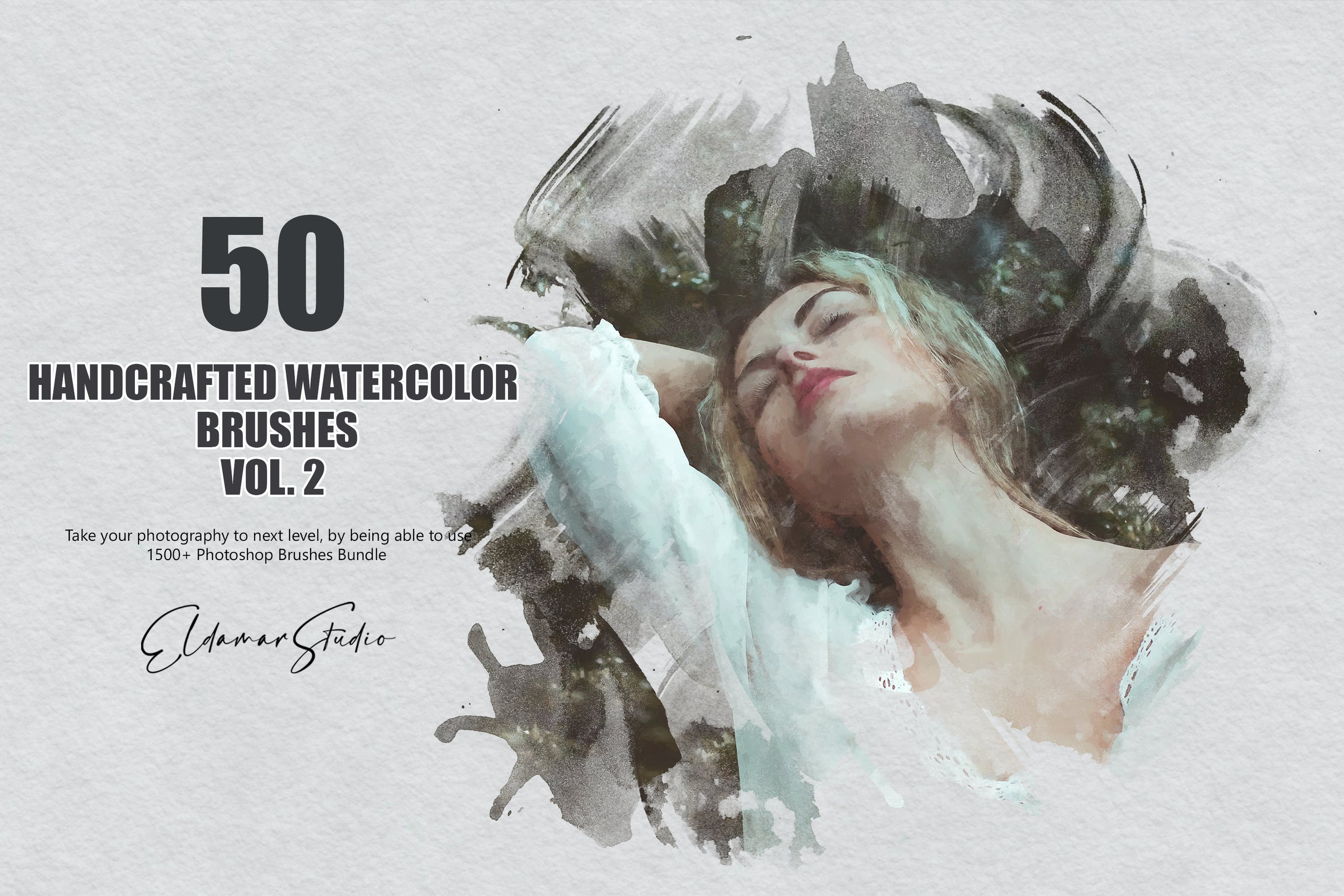 50个手工制作的绘画水彩ps笔刷v2 50 Handcrafted Watercolor Brushes – Vol. 2 笔刷资源 第1张