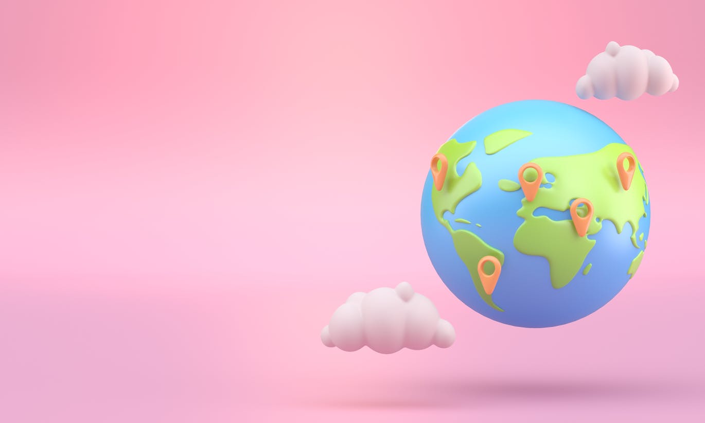 世界环球旅行3D插画psd素材 Set Travel Concept With Planet 设计素材 第2张