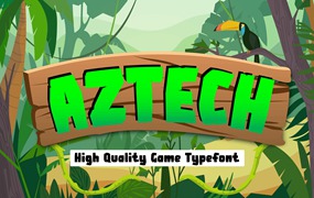 卡通游戏无衬线字体素材 Aztech – Ethnic Gaming Font