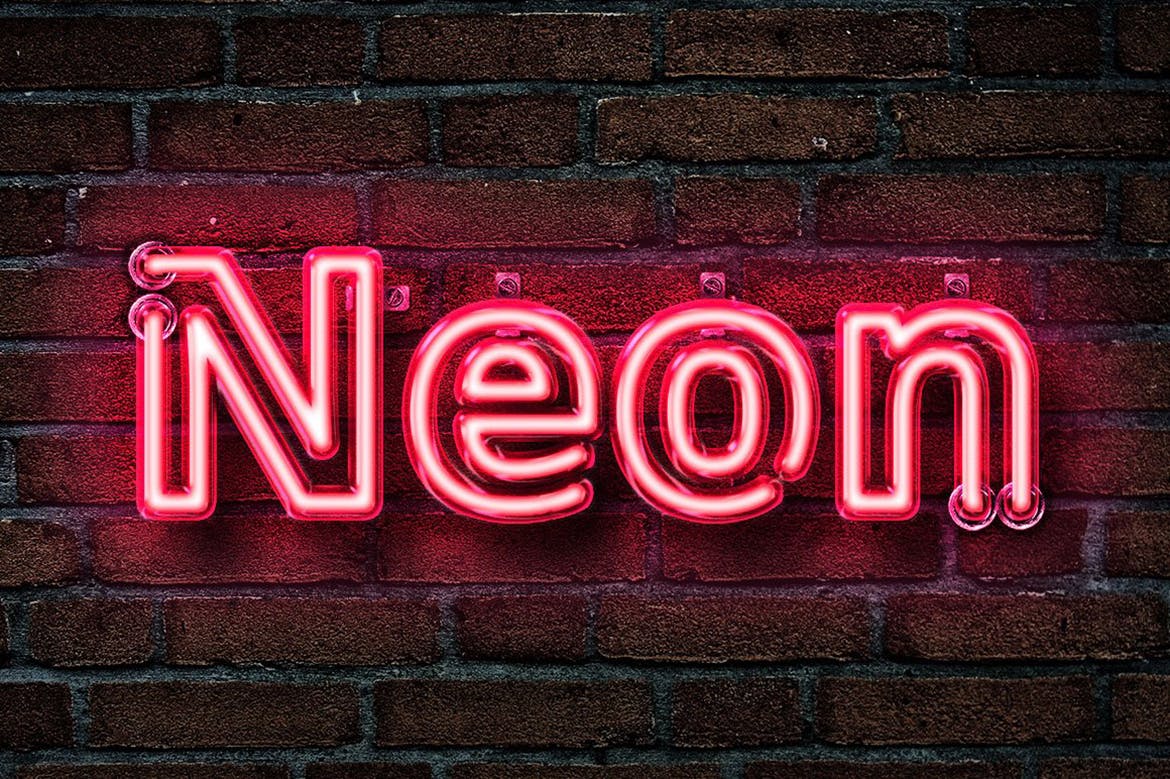 霓虹灯PS文本效果模板 Realistic Neon Photoshop Effect 插件预设 第2张