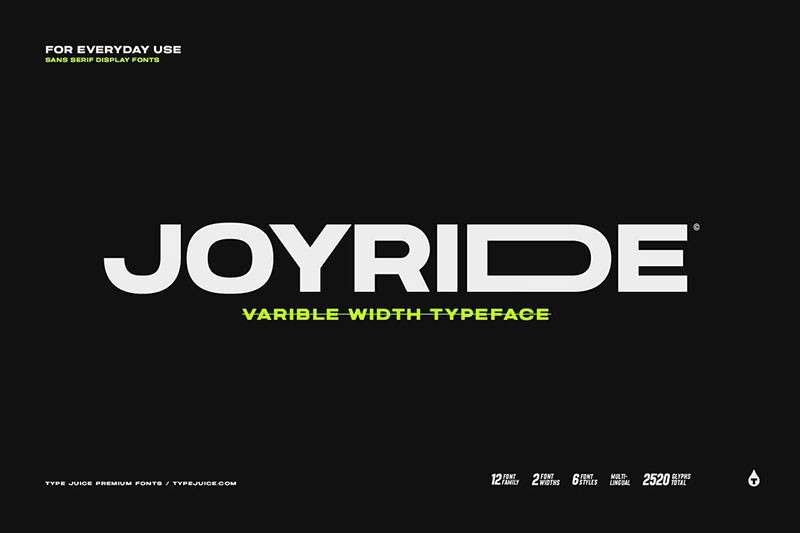 Joyride可变宽度无衬线英文字体 设计素材 第4张