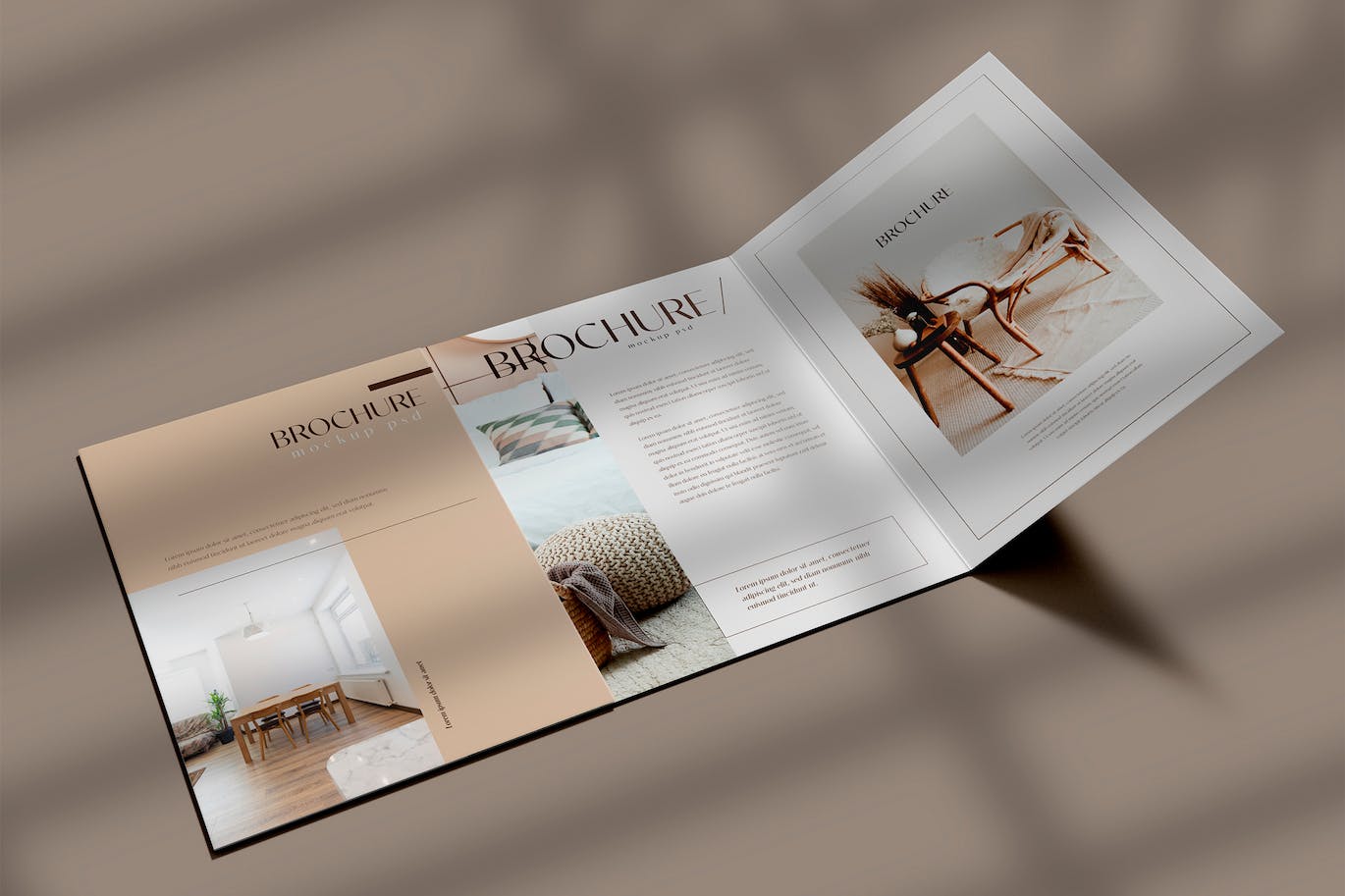 折页时尚杂志宣传册设计样机psd模板v7 Brochure Mockup 样机素材 第1张