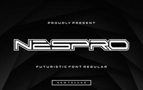 大胆排版电竞游戏字体素材 Nespro Font