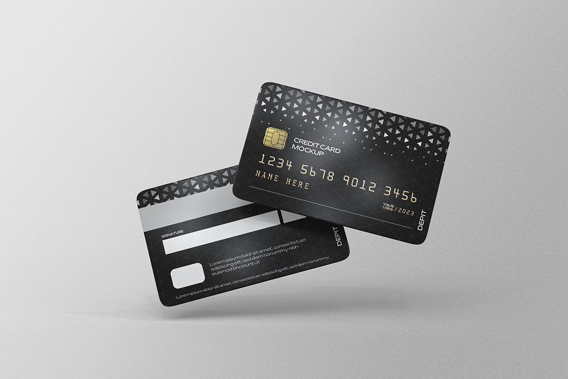 信用卡展示效果图样机psd模板 Credit Card Mockups 样机素材 第3张