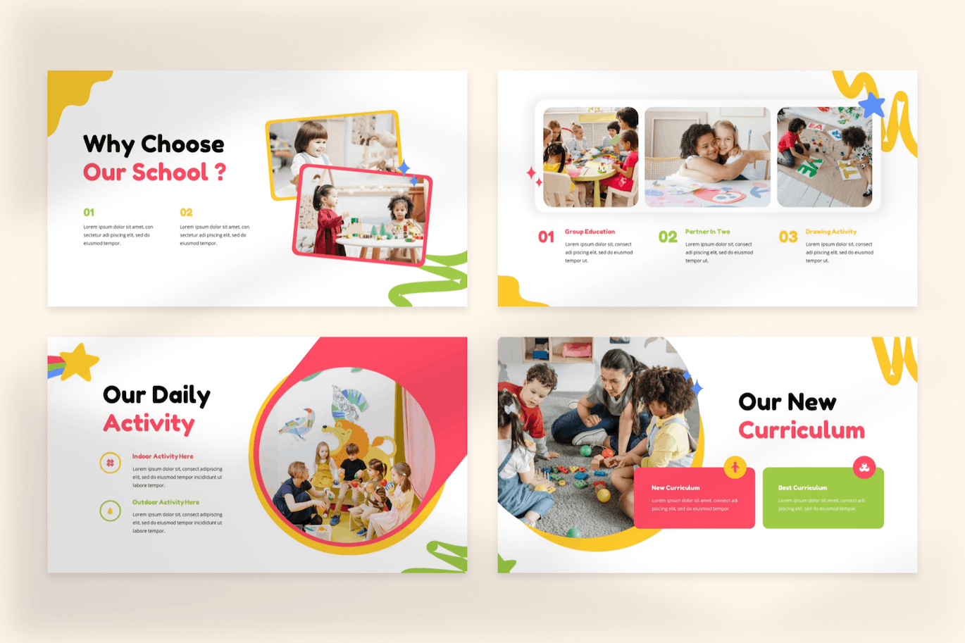 幼儿园和学前班PPT模板 Kinder Kids – Kindergarten & Preschool Powerpoint 幻灯图表 第3张