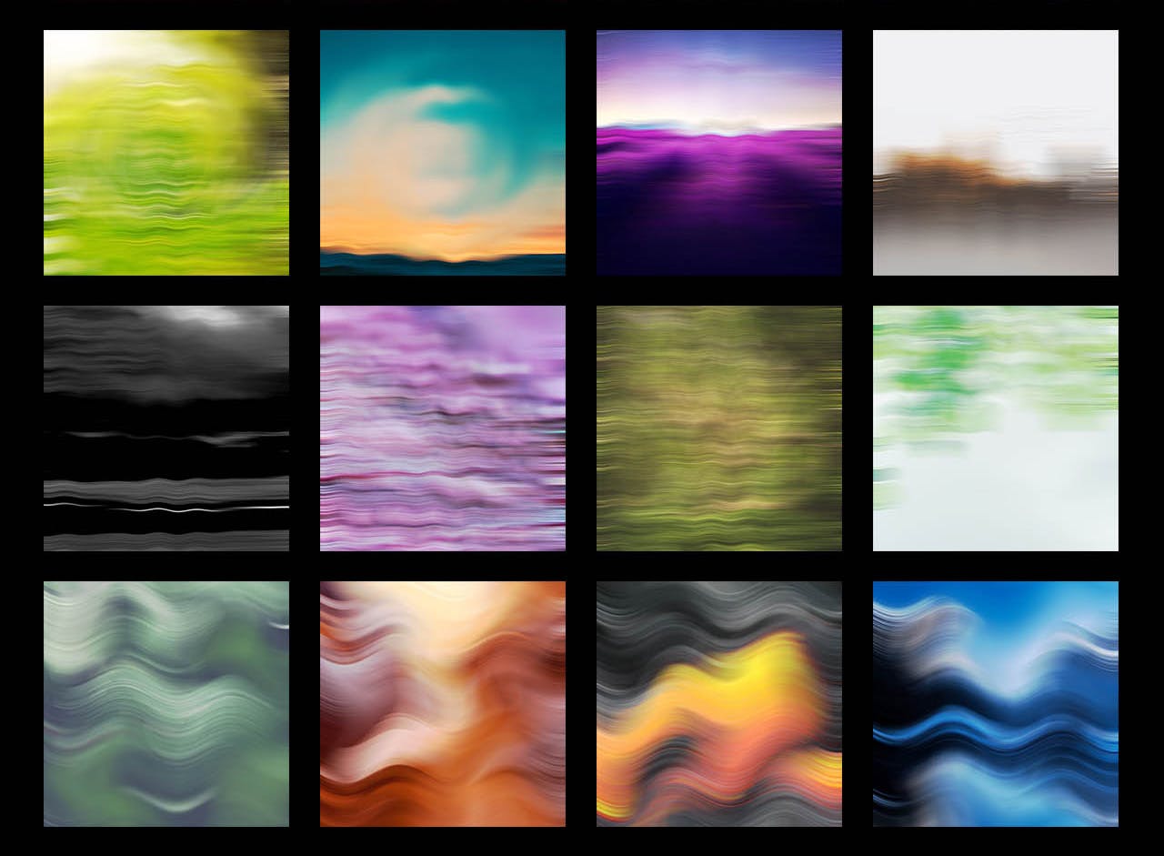 100个抽象波浪纹理和背景包 100 Abstract Textures & Backgrounds Pack 图片素材 第12张