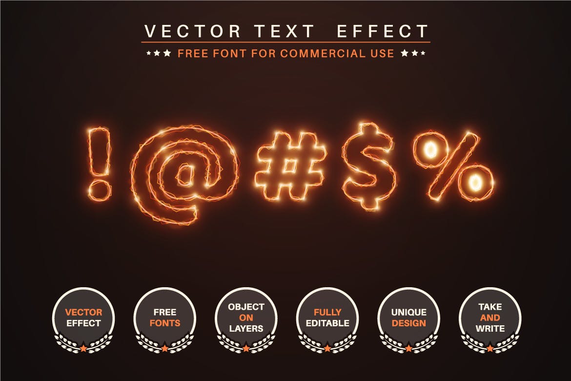 闪电光矢量文字效果字体样式 Lightning – Editable Text Effect, Font Style 插件预设 第2张