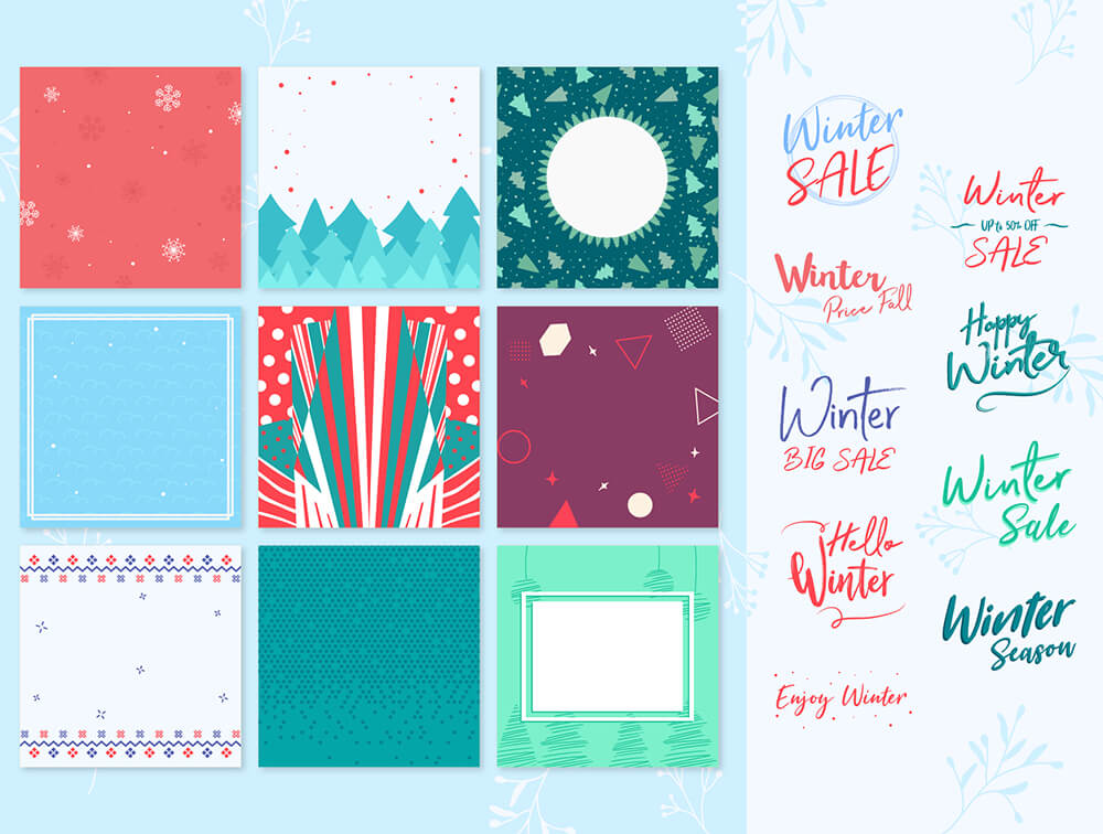 冬季Banner背景图案框架素材 图片素材 第2张