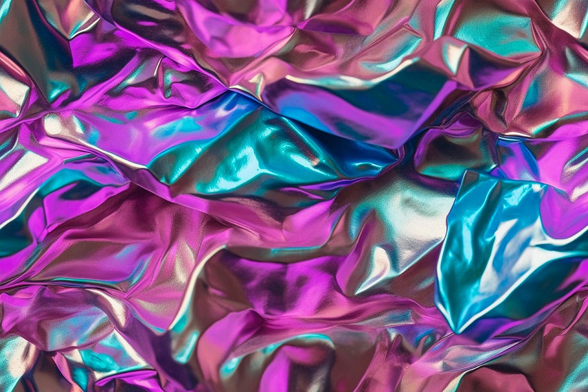 3D全息彩虹皱褶铝箔无缝背景 Iridescent Crumpled Foil Seamless Backgrounds 图片素材 第10张