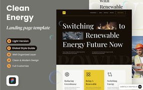 可再生能源网站着陆页面设计模板 Onicrom – Clean Energy Landing Page