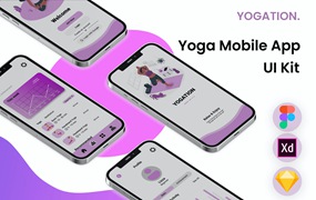 瑜伽运动App应用UI设计套件 Togation – Yoga Mobile App UI Kit
