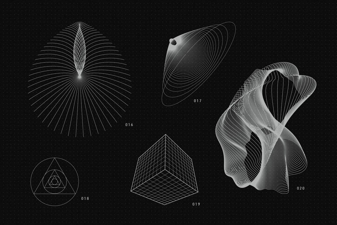 200+高质量抽象现代几何矢量形状外观 200 Vector Shapes 图片素材 第21张