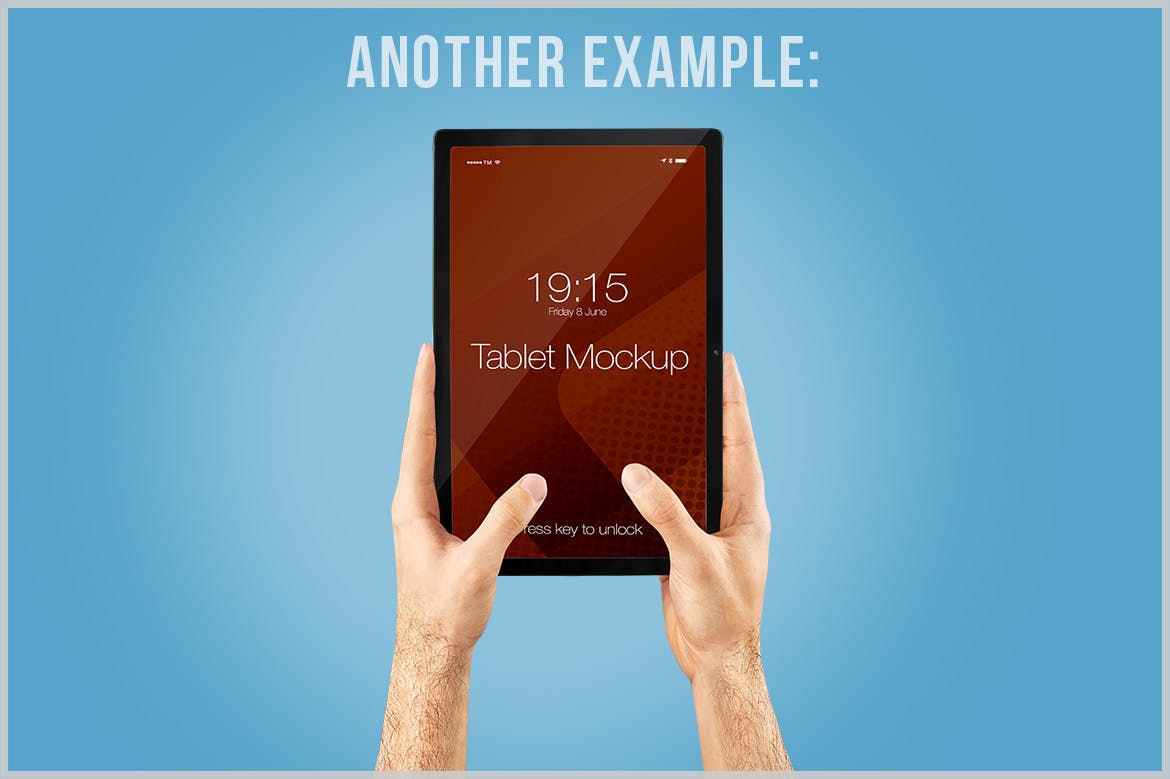 双手使用场景iPad平板电脑样机 Tablet Mockup in Hand Template 样机素材 第3张