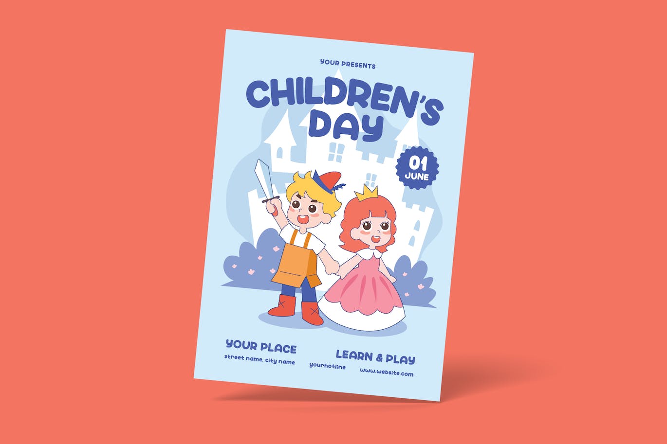 儿童节卡通宣传单素材 Happy Children’s Day Flyer 设计素材 第1张