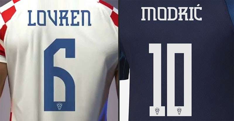 2022年世界杯克罗地亚队球衣字体 设计素材 第1张