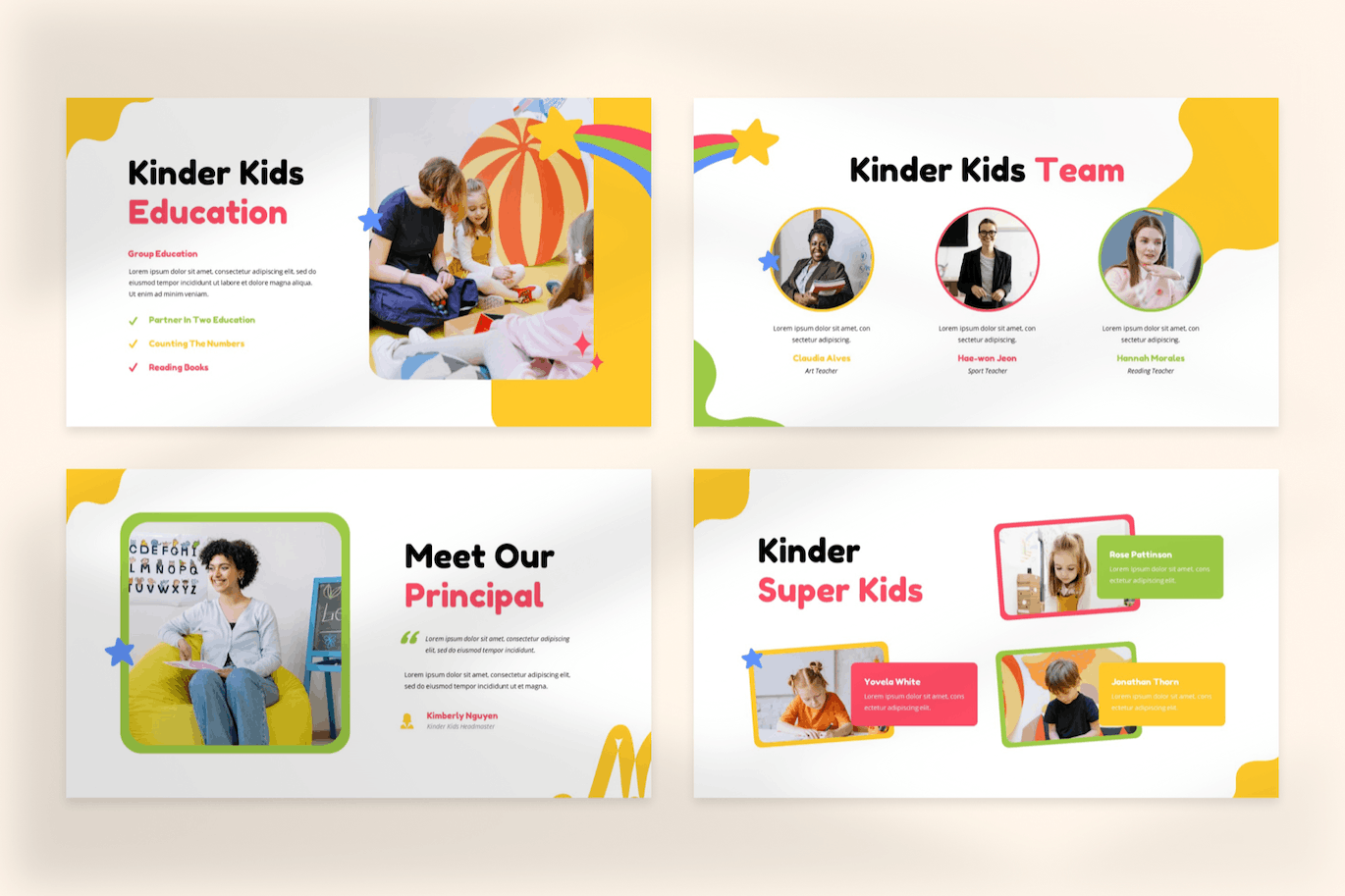 幼儿园和学前班PPT模板 Kinder Kids – Kindergarten & Preschool Powerpoint 幻灯图表 第4张