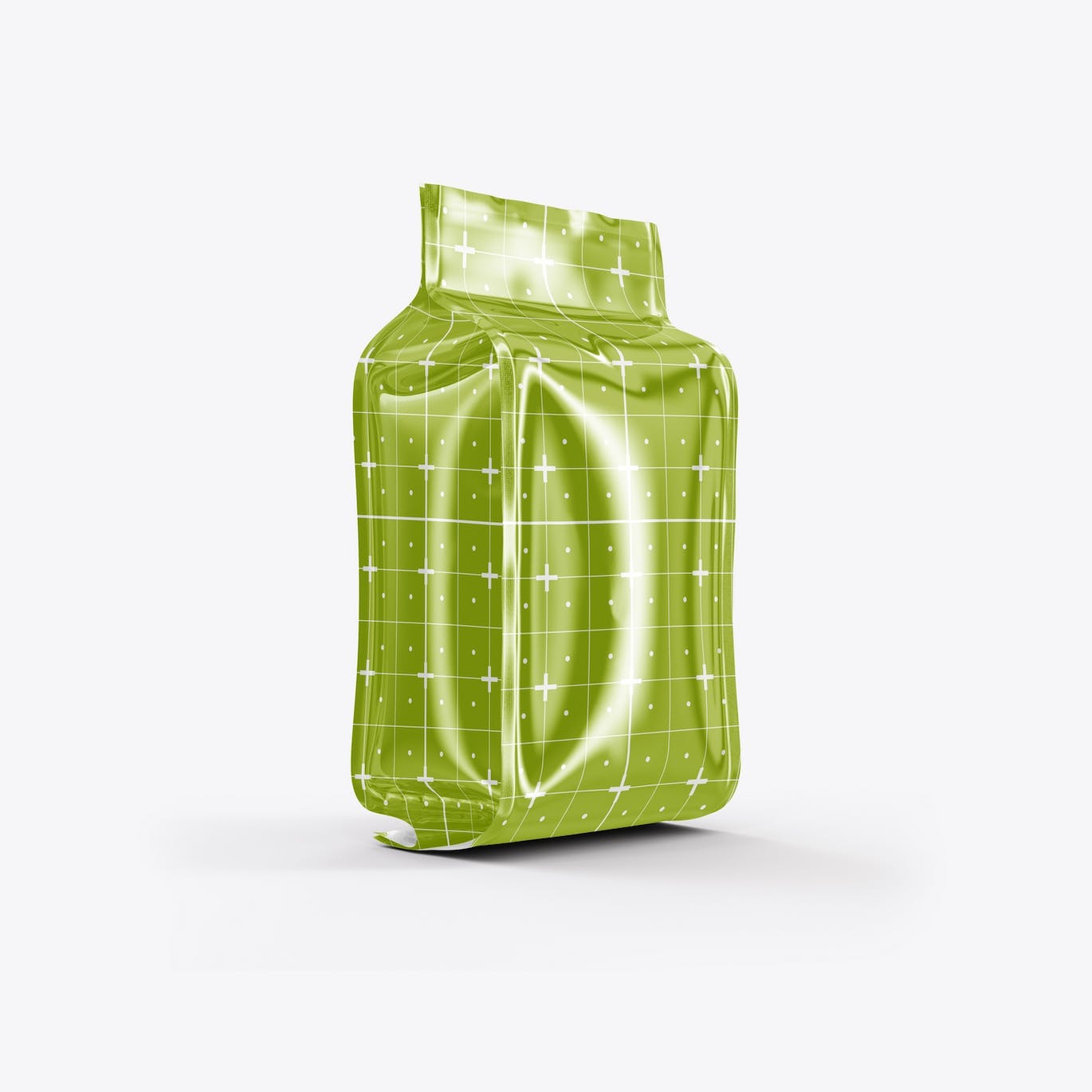 光滑的塑料纸咖啡袋包装设计样机图 Set Glossy Plastic Paper Coffee Bag Mockup 样机素材 第4张