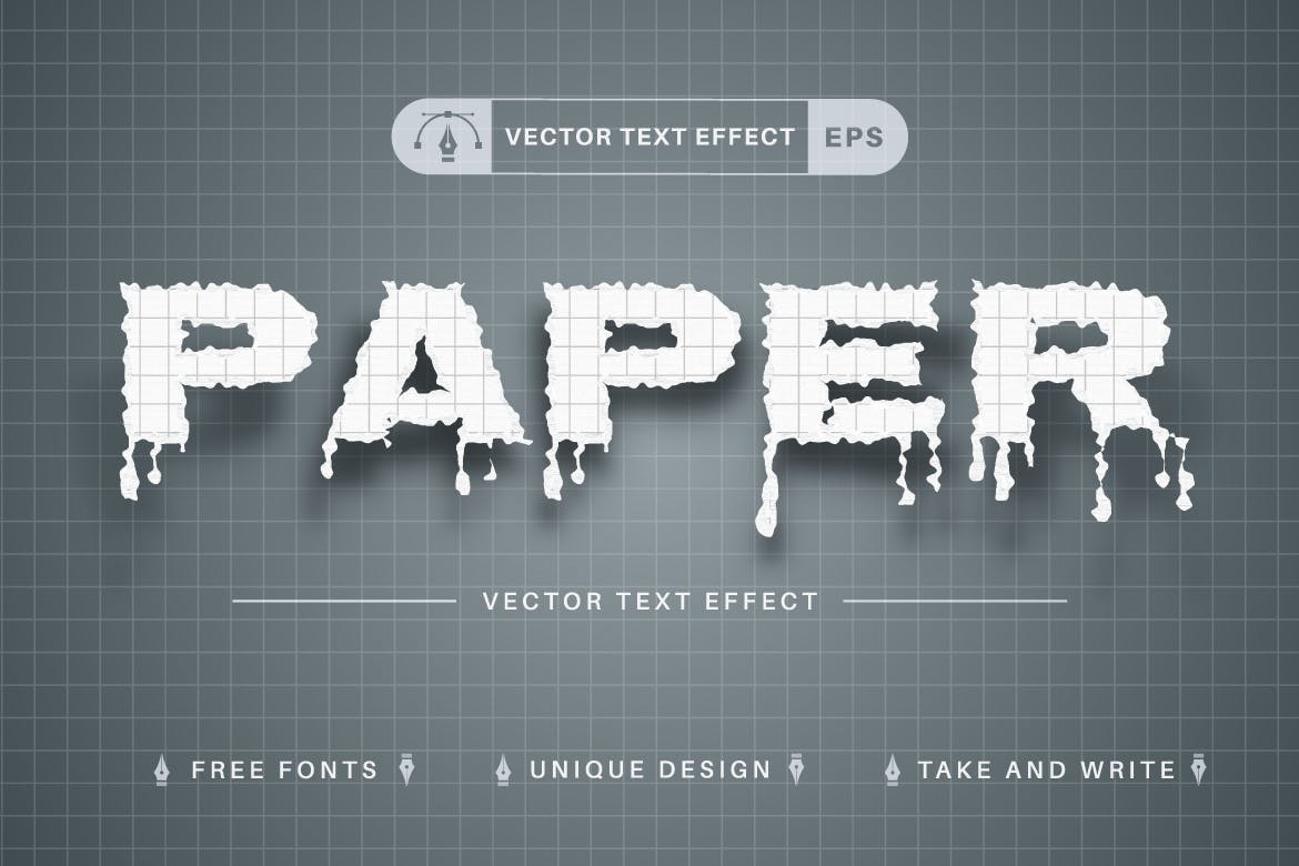 划痕纸张矢量文字效果字体样式 Scratch Paper – Editable Text Effect, Font Style 插件预设 第3张