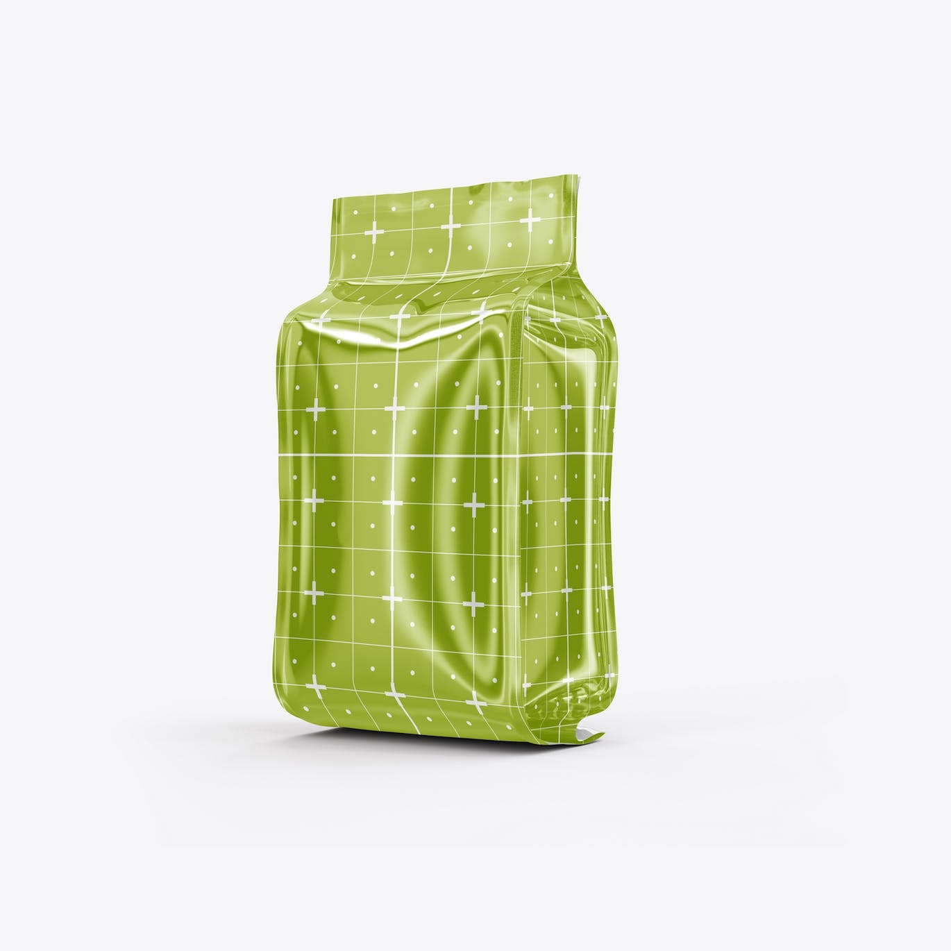 光滑的塑料纸咖啡袋包装设计样机图 Set Glossy Plastic Paper Coffee Bag Mockup 样机素材 第2张
