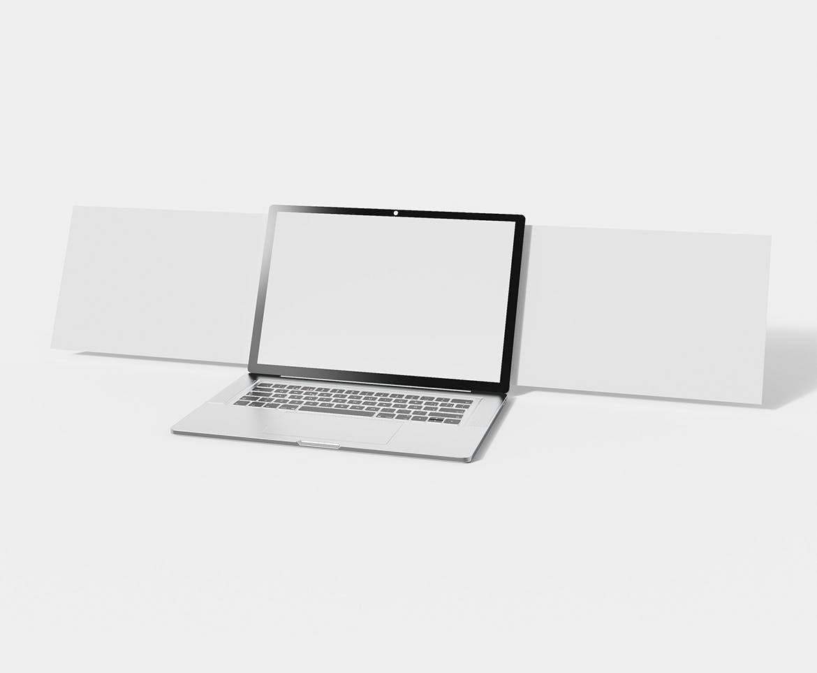 笔记本电脑与UI屏幕设计样机psd模板 Laptop with UI Screen Design Mockup 样机素材 第2张