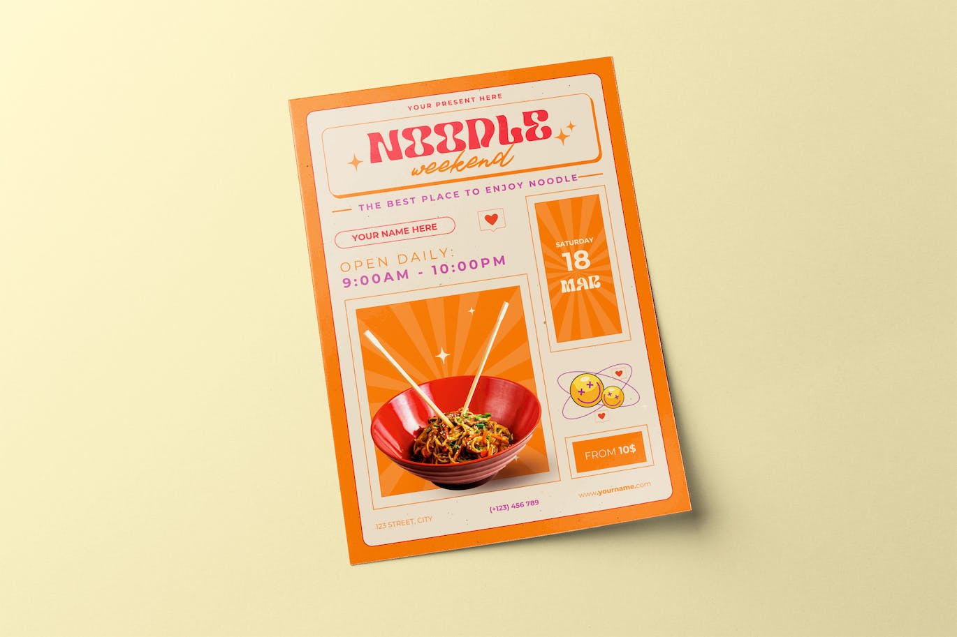 面条节食品传单素材 Noodle Festival Flyer 设计素材 第1张