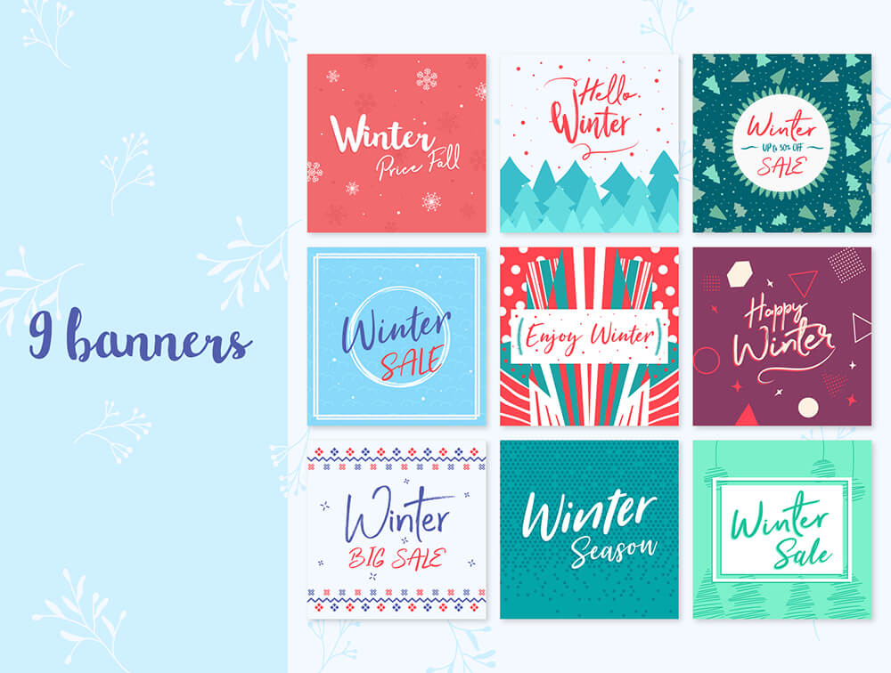 冬季Banner背景图案框架素材 图片素材 第5张