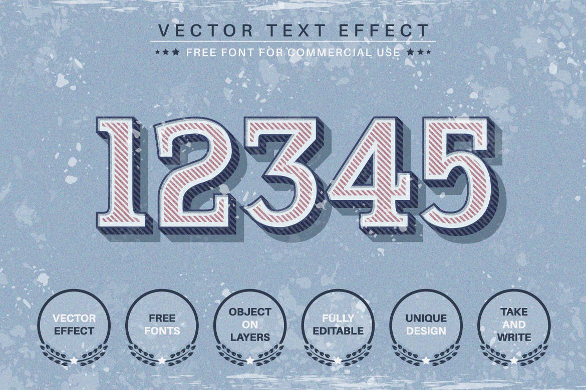 经典复古矢量文字效果字体样式 Classic Retro – Editable Text Effect, Font Style 插件预设 第3张