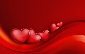 红心爱心红色背景情人节素材v1 Red Hearts On A Red Background