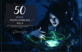 50个魔法彩色波浪线条照片叠层背景素材v4 50 Magic Photo Overlays – Vol. 4