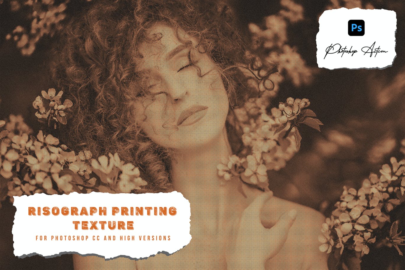印刷打印纹理照片效果PS动作 Risograph Printing Texture Photoshop Action 插件预设 第1张