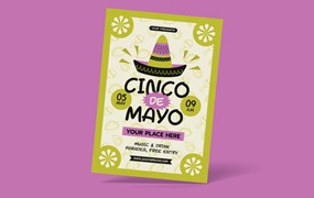 五月五日墨西哥节日宣传单素材 Cinco De Mayo Flyer