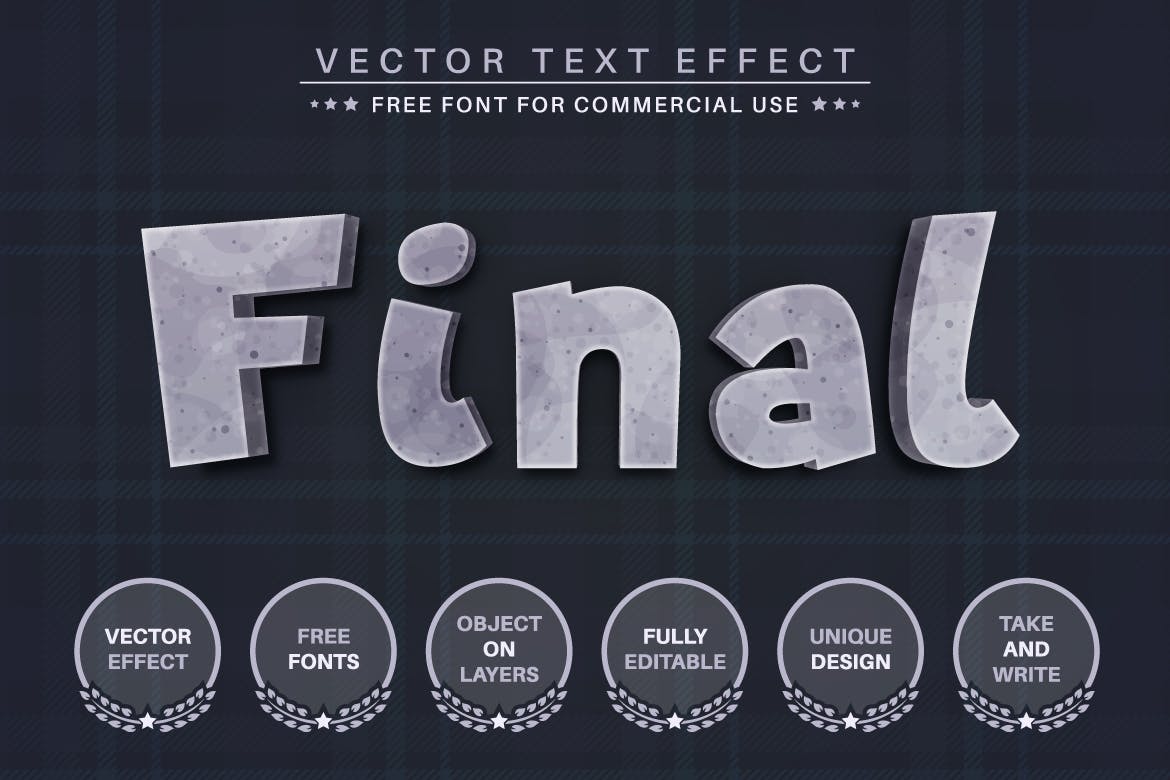 石材纹理矢量文字效果字体样式 Stone Texture – Editable Text Effect, Font Style 插件预设 第4张