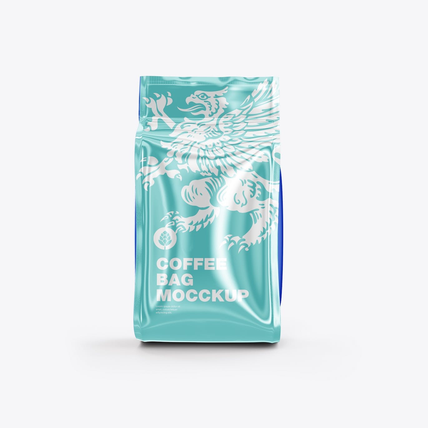 光滑的塑料纸咖啡袋包装设计样机图 Set Glossy Plastic Paper Coffee Bag Mockup 样机素材 第10张
