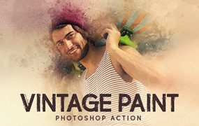 复古油漆涂料照片处理效果PS动作模板 Vintage Paint – Photoshop Action